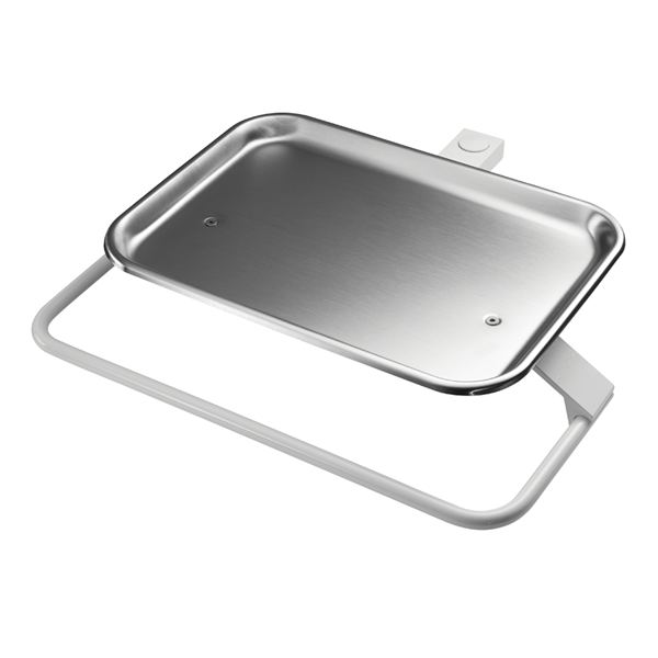 Tray, Folding Rigid Arm Mounted, Gray