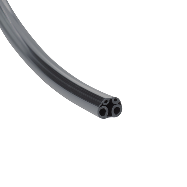 HP Tubing, 4 Hole, Asepsis Straight Black; Roll of 100ft